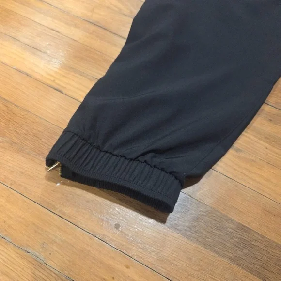 Albion Fit Jetsetters Black Jogger Pants with Gold Ankle Zip Detail - Picture 5 of 13
